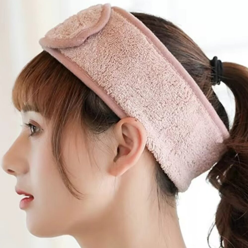 Facial / Cosmetic Head Band Adjustable Velcro Terry Cloth Luxurious NEW